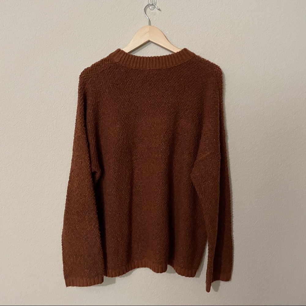 NWT TREASURE & BOND V-neck Sweater In Rust Leather - Picture 4 of 6